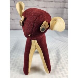 Ugly Odd Weird Unknown Vintage Felt Mystery Animal- Goat? Deer? Farm Plush